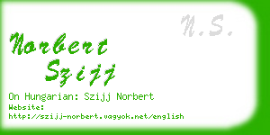 norbert szijj business card